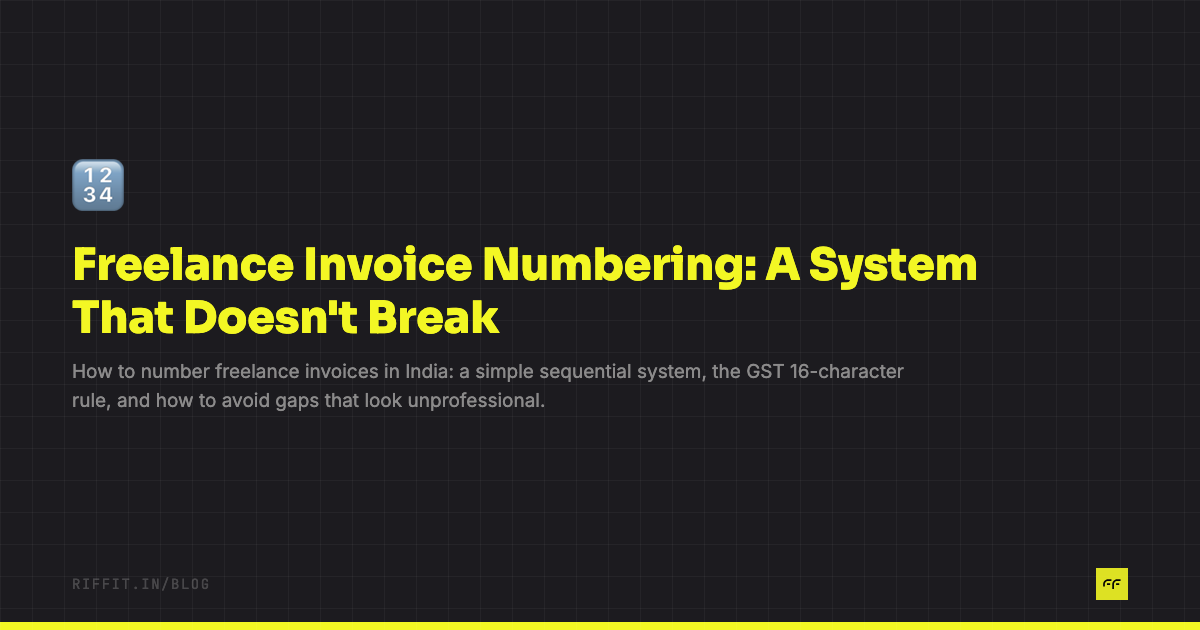 Freelance Invoice Numbering: A System That Doesn't Break | Riffit Blog