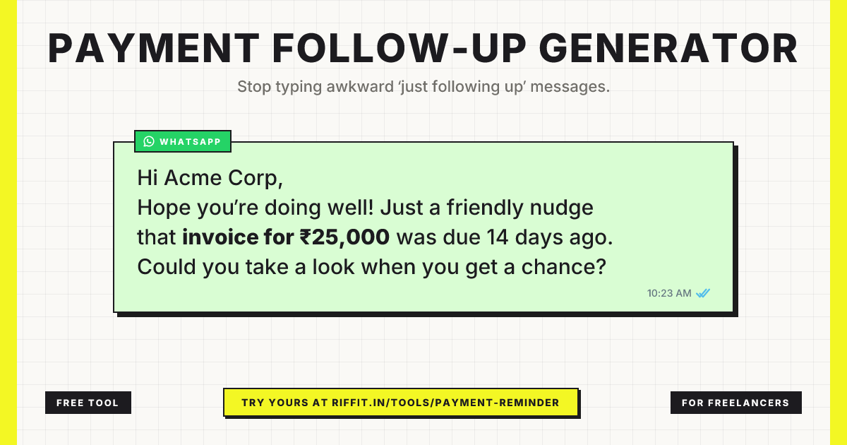 Payment Follow-Up Generator: Stop typing awkward follow-up messages