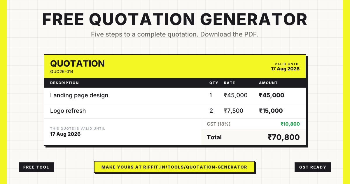 Free Quotation Generator: build a quote and download the PDF